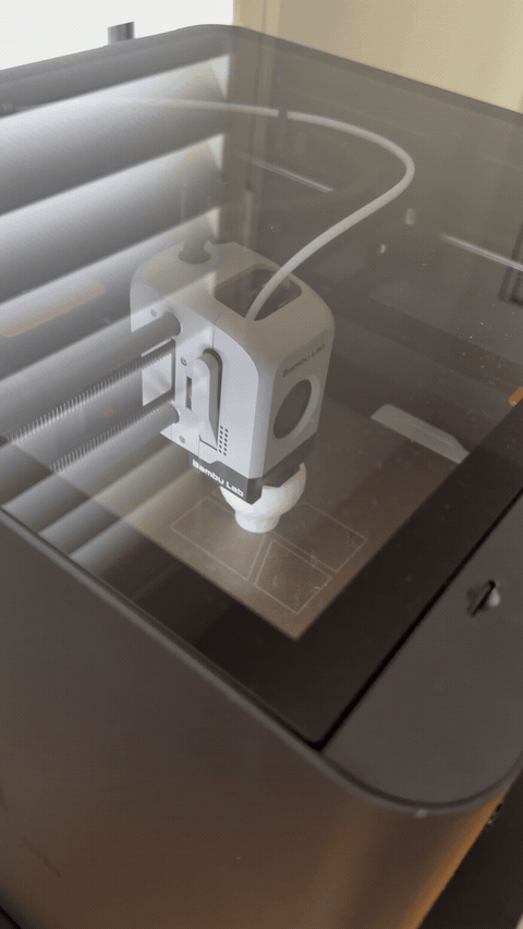 3D printing the final ASA knob shell on the bed.